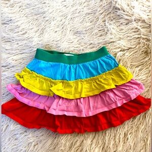 Mini Boden Colorful Layered Ruffle Skort 3-4y